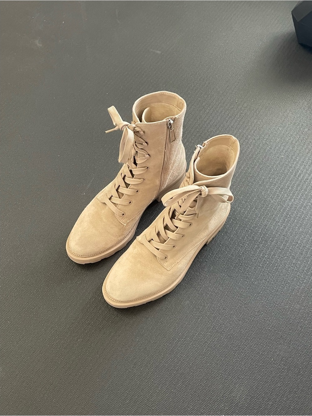 Dolce Vita Tan Suede Lace-Up Boots